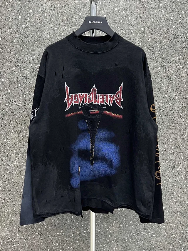 Balenciaga Graphic Hoodie with Eiffel Tower Design