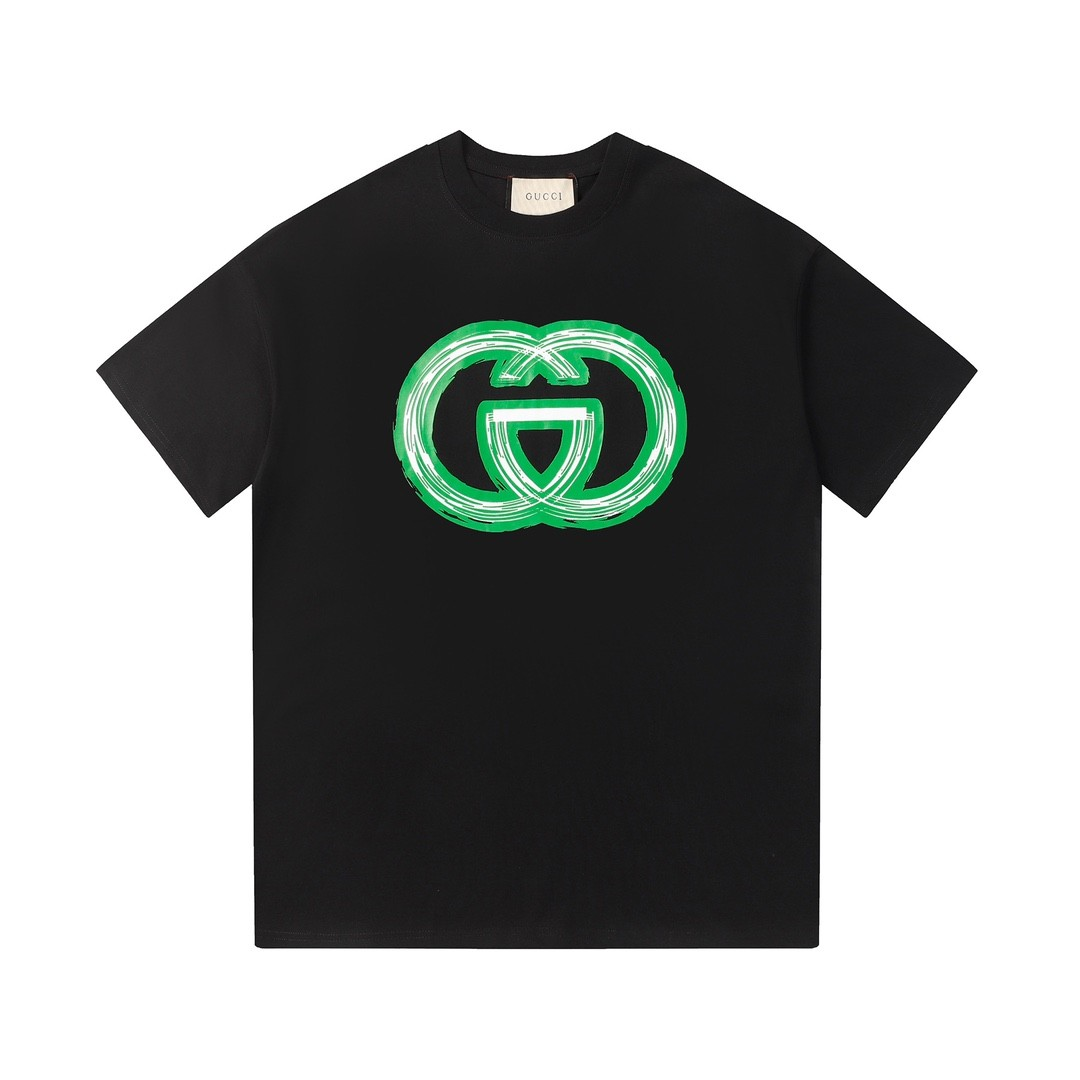 G*CCl GG logo black T-shirt 260克